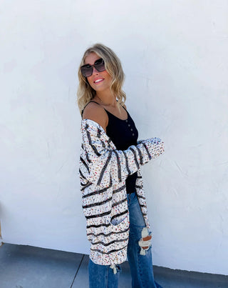 PREORDER: Stripe Miley Dot Cardigan In Assorted Colors-[option4]-[option5]-[option6]-[option7]-[option8]-Womens-Clothing-Shop